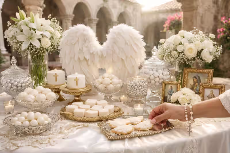 Mesa de dulces para boda en hacienda con composicion rustica elegante con velas y mobiliario coordinado