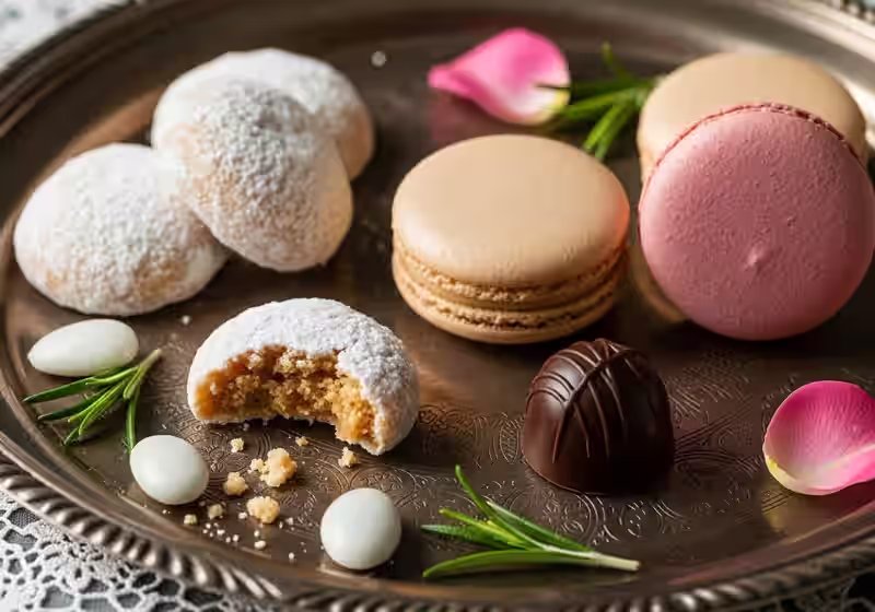 Mesa de dulces para boda en terraza de CDMX con tonos calidos y montaje elegante