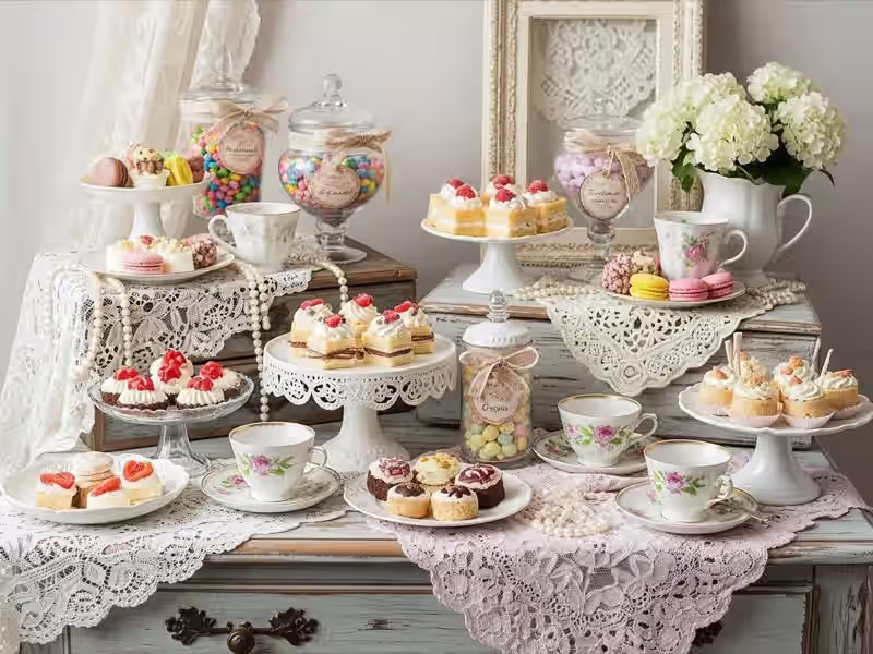 Candy bar para XV anos con paleta rosa y macarons artesanales para evento en Metepec